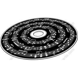 Vinyl Record with Musical Notes