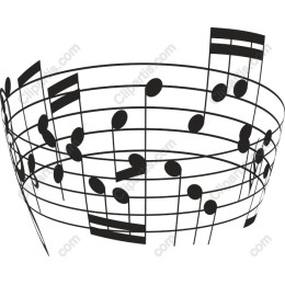 Swirling Musical Notes
