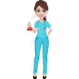 Vibrant Female Scientist in Scrubs