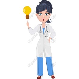 Female Doctor with Light Bulb