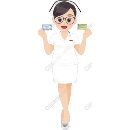 Friendly Nurse with Identification Cards