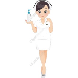 Adorable Nurse Holding Sanitizer