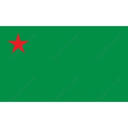 Red Star on Green Background
