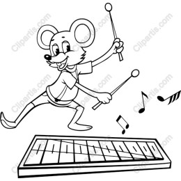Joyful Mouse Playing Xylophone