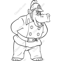 Playful Police Officer Hippo
