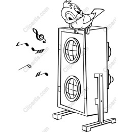 Whimsical Bird on Speaker