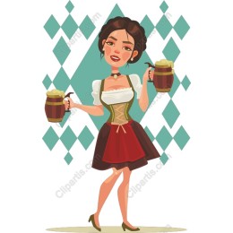 Charming Bavarian Beer Maid