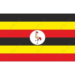 Uganda National Flag with Grey Crowned Crane