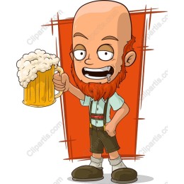 Cheerful Bearded Man with Beer