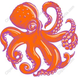 Vibrant Orange Octopus