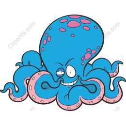 Playful Blue Cartoon Octopus