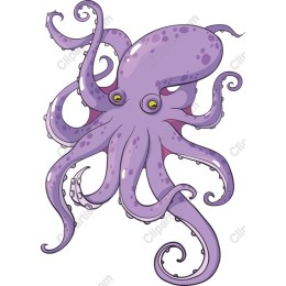 Whimsical Purple Octopus