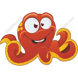 Cheerful Cartoon Octopus