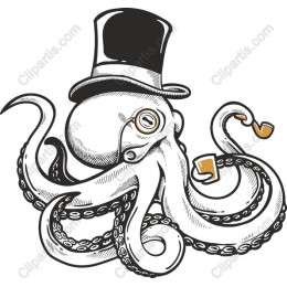 Charming Octopus in Top Hat