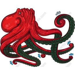 Vibrant Red Octopus