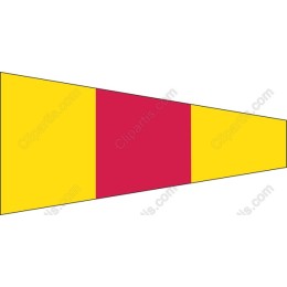 Geometric Triangle in Yellow and Red