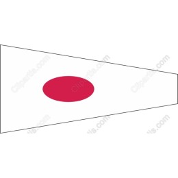 Japanese Flag Triangular Pennant