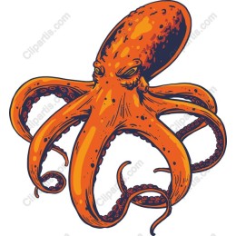 Vibrant Orange Octopus