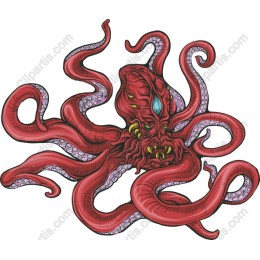 Vibrant Red Octopus