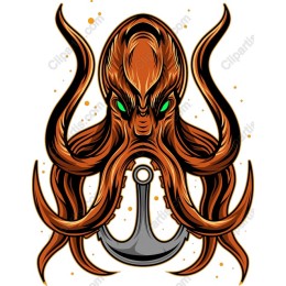 Vibrant Octopus with Anchor