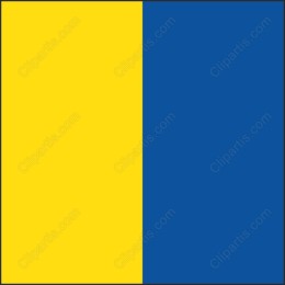 Vibrant Blue and Yellow Flag