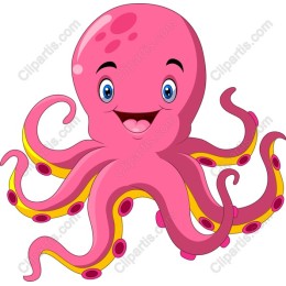 Cheerful Pink Octopus