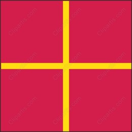 Vibrant Red and Yellow Cross