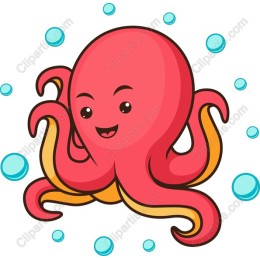 Adorable Cartoon Octopus
