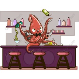 Whimsical Octopus Mixologist