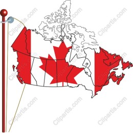 Canada Map with Flag