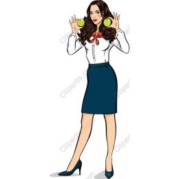 Vibrant Woman with Apples