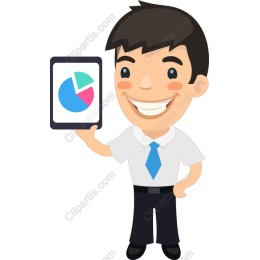 Cheerful Businessman with Tablet