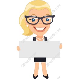 Cheerful Businesswoman Holding Blank Sign