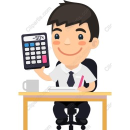 Cheerful Office Worker with Calculator