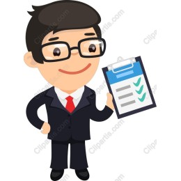Confident Businessman Holding Clipboard