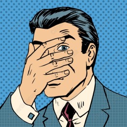 Pop Art: Man with Hand Over Face