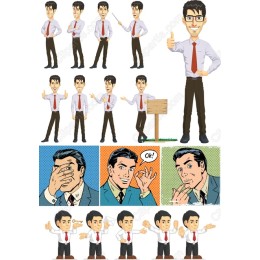 Cartoon Businessman Set
