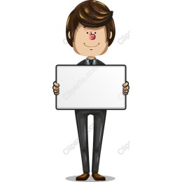 Professional Character Holding Blank Sign