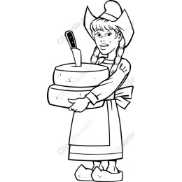 Whimsical Country Girl with Cakes