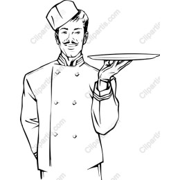 Charming Chef Holding Platter