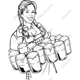 Charming Beer Serving Woman