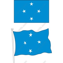 Vibrant Blue Flag with Stars