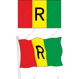 Vibrant Flag with 'R'