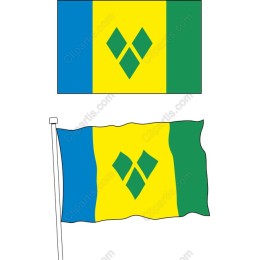 Caribbean Flag of Saint Vincent and the Grenadines