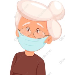 Elderly Lady with Face Mask