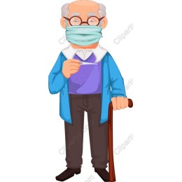 Senior Man with Face Mask