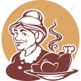 Warm Grandmother with Turkey
