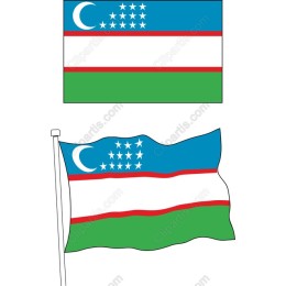 Uzbekistan National Flag