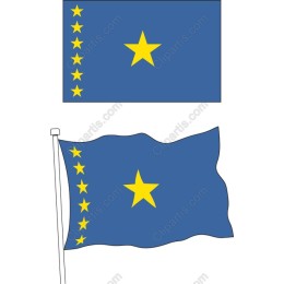 Vibrant Blue Flag with Golden Stars