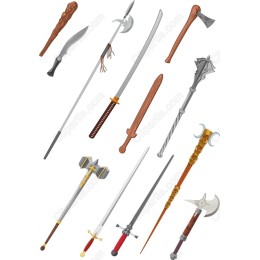 Medieval Weapons Pack - 12 Unique Cliparts